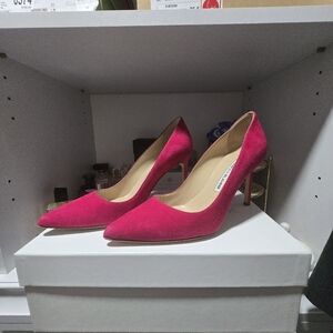 Manolo Blahnik Pink Suede Heels